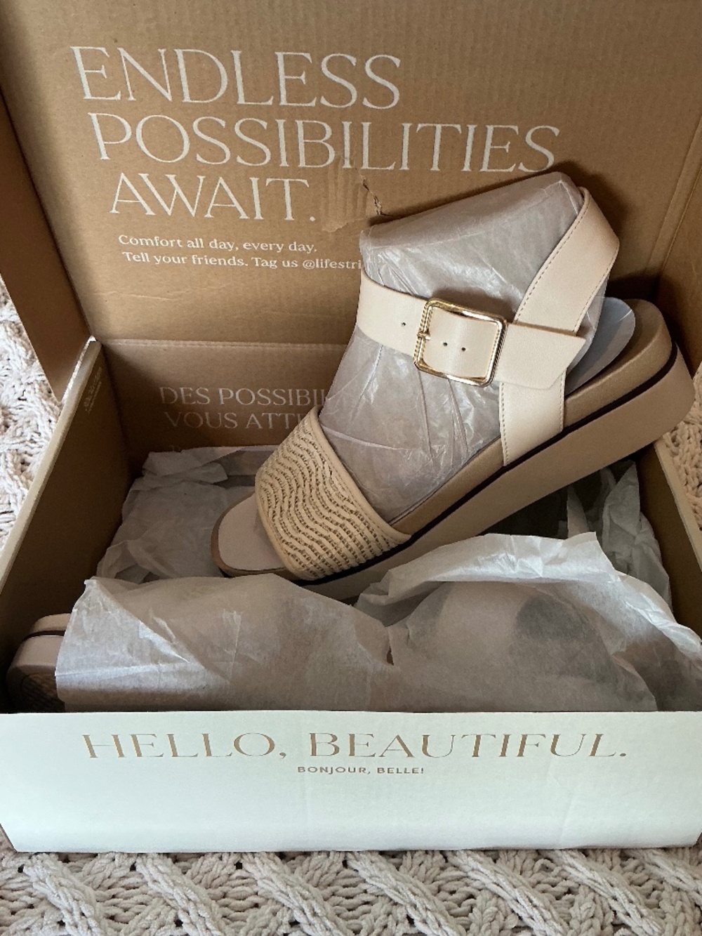 NWT LifeStride Gillian2 Crochet Sandals size 10